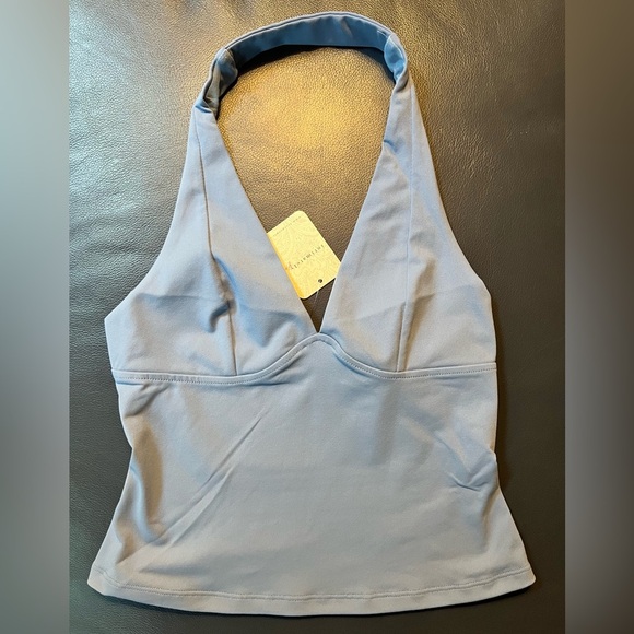 Free People Intimately Still Here Halter Cami Dusted Blue Size XS $38 Retail NWT - Picture 2 of 5